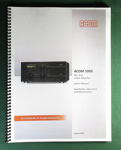 Manuale utente acom 1000 - manuale,